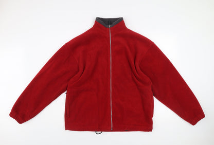 Antartex Men's Red Fleece Full Zip Jacket Size M Regular Fit