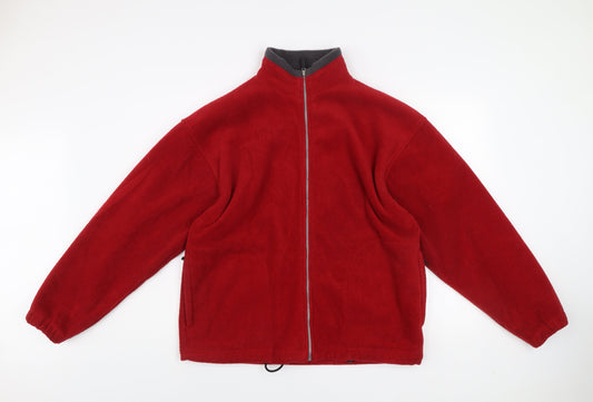 Antartex Men's Red Fleece Full Zip Jacket Size M Regular Fit
