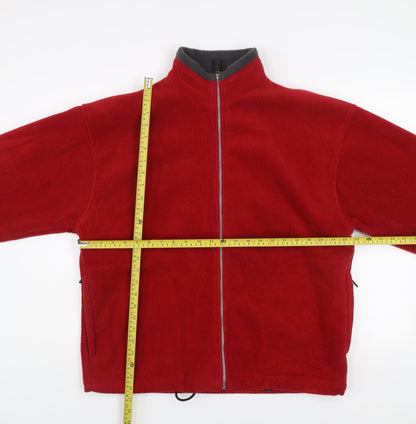 Antartex Men's Red Fleece Full Zip Jacket Size M Regular Fit