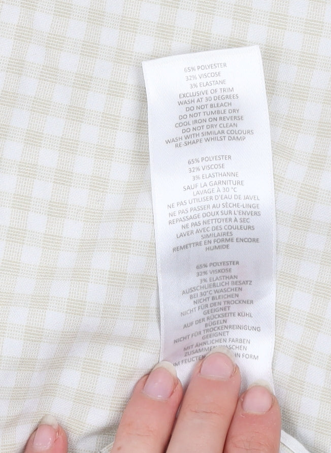 boohooMAN Men's Beige Check Slim Fit Chino Trousers Size 32