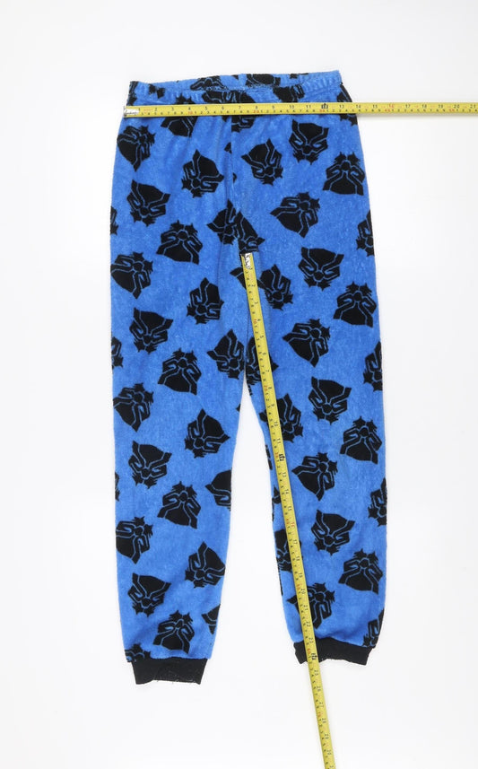 Primark Boys Blue Marvel Black Panther Fleece Pyjama Pants 12-13 Years