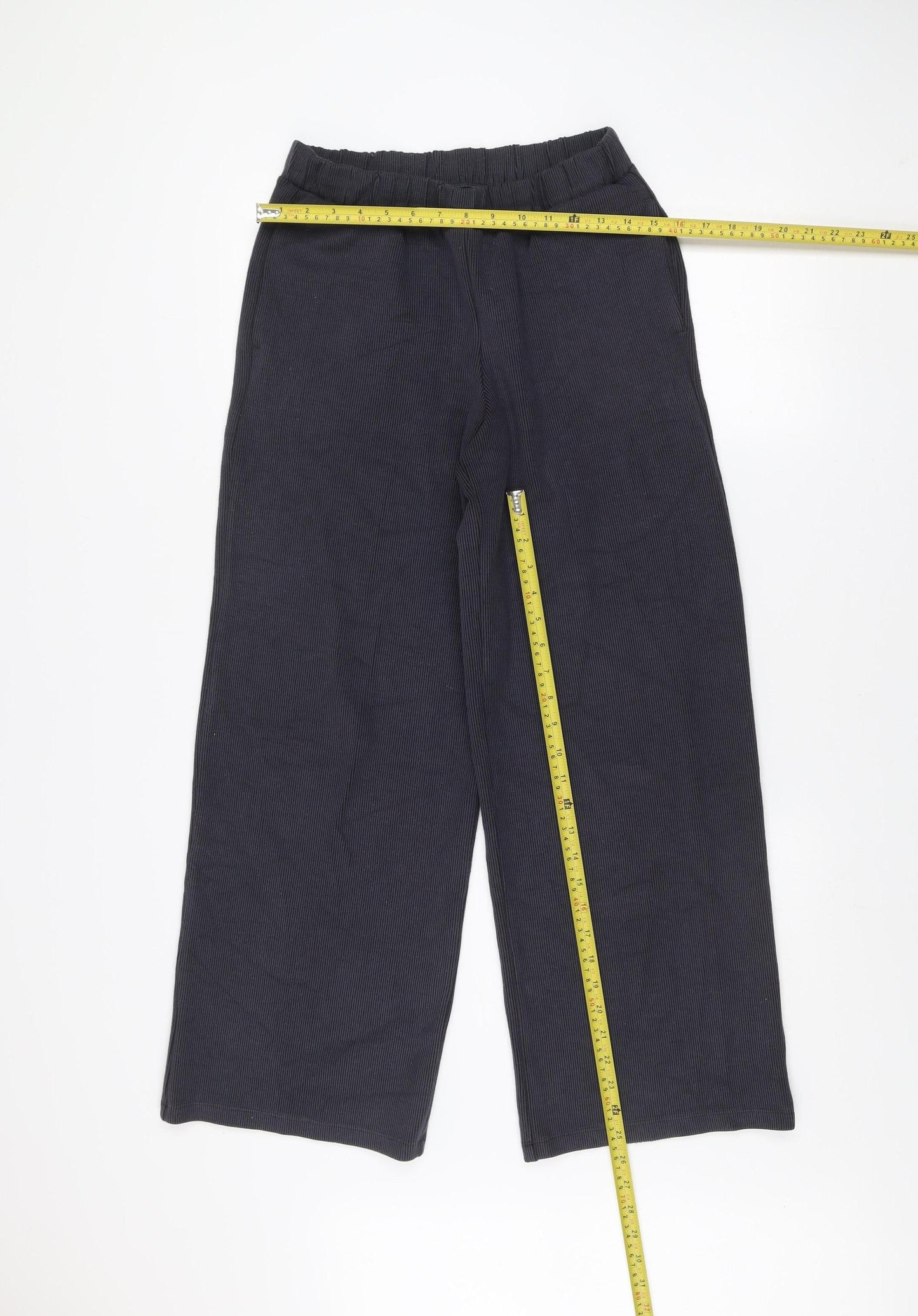 Womens UK Size S F&F Regular Fit Jogger Black Trousers
