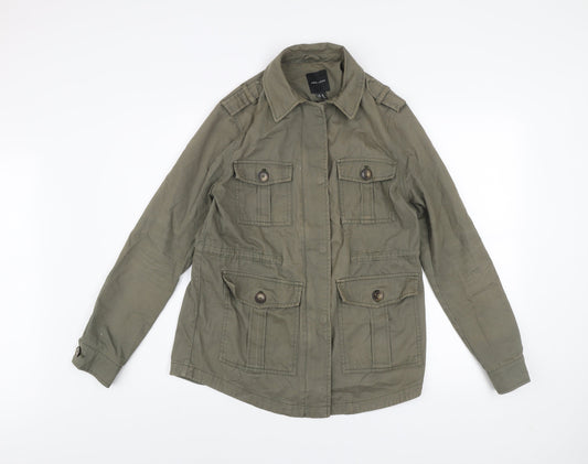 New Look Women's Green Cotton Military Jacket UK 10