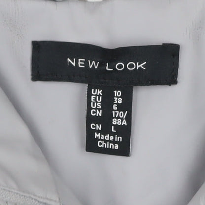 New Look Women’s Grey Hooded Waterproof Rain Coat Jacket Size 10