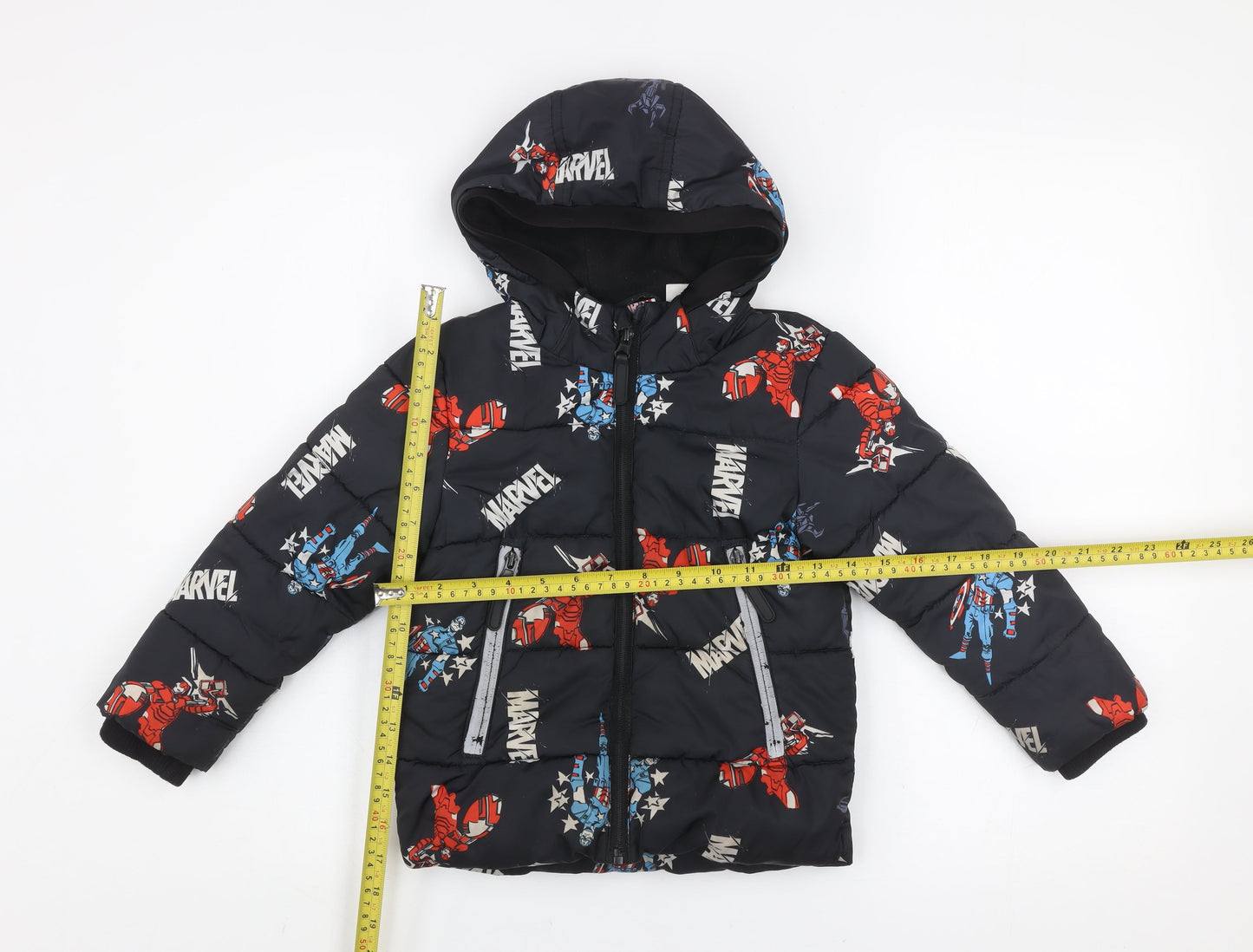 Boys UK Size 3-4 Years Marvel Black Puffer Jacket