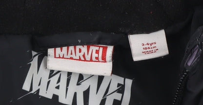 Boys UK Size 3-4 Years Marvel Black Puffer Jacket