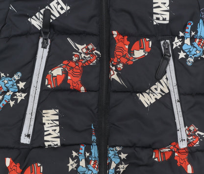 Boys UK Size 3-4 Years Marvel Black Puffer Jacket