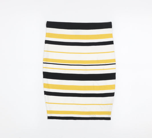 New Look Women’s Multicoloured Striped Pencil Skirt Size M