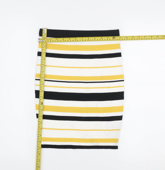 New Look Women’s Multicoloured Striped Pencil Skirt Size M