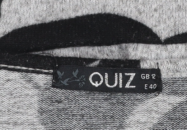 Womens UK Size 12 Quiz Grey Pullover Jumper