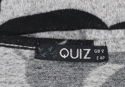 Womens UK Size 12 Quiz Grey Pullover Jumper