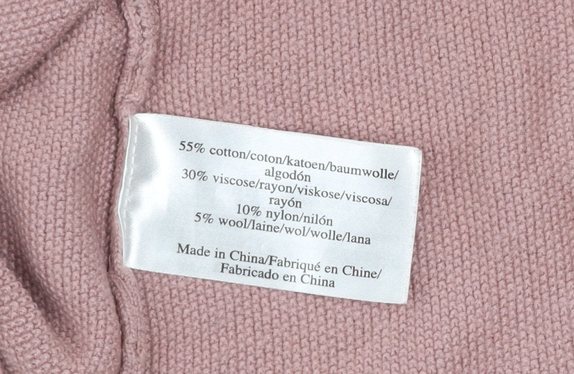 Laura Ashley Women Pink Knit Jumper Dress Size 12 Ruffle Sleeve