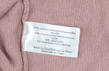 Laura Ashley Women Pink Knit Jumper Dress Size 12 Ruffle Sleeve