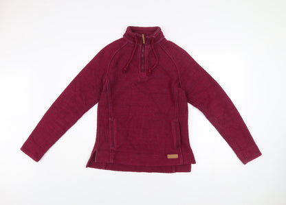 Womens UK Size 10 Weird Fish Red Pullover Sweatshirt
