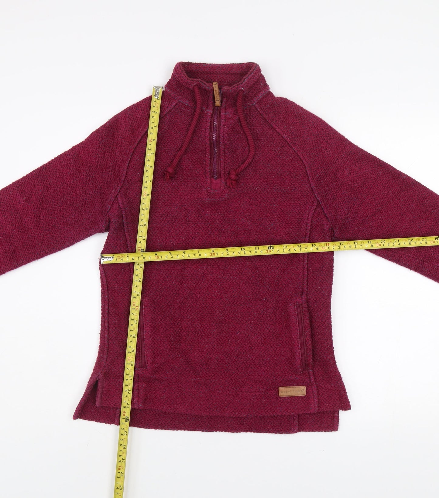 Womens UK Size 10 Weird Fish Red Pullover Sweatshirt