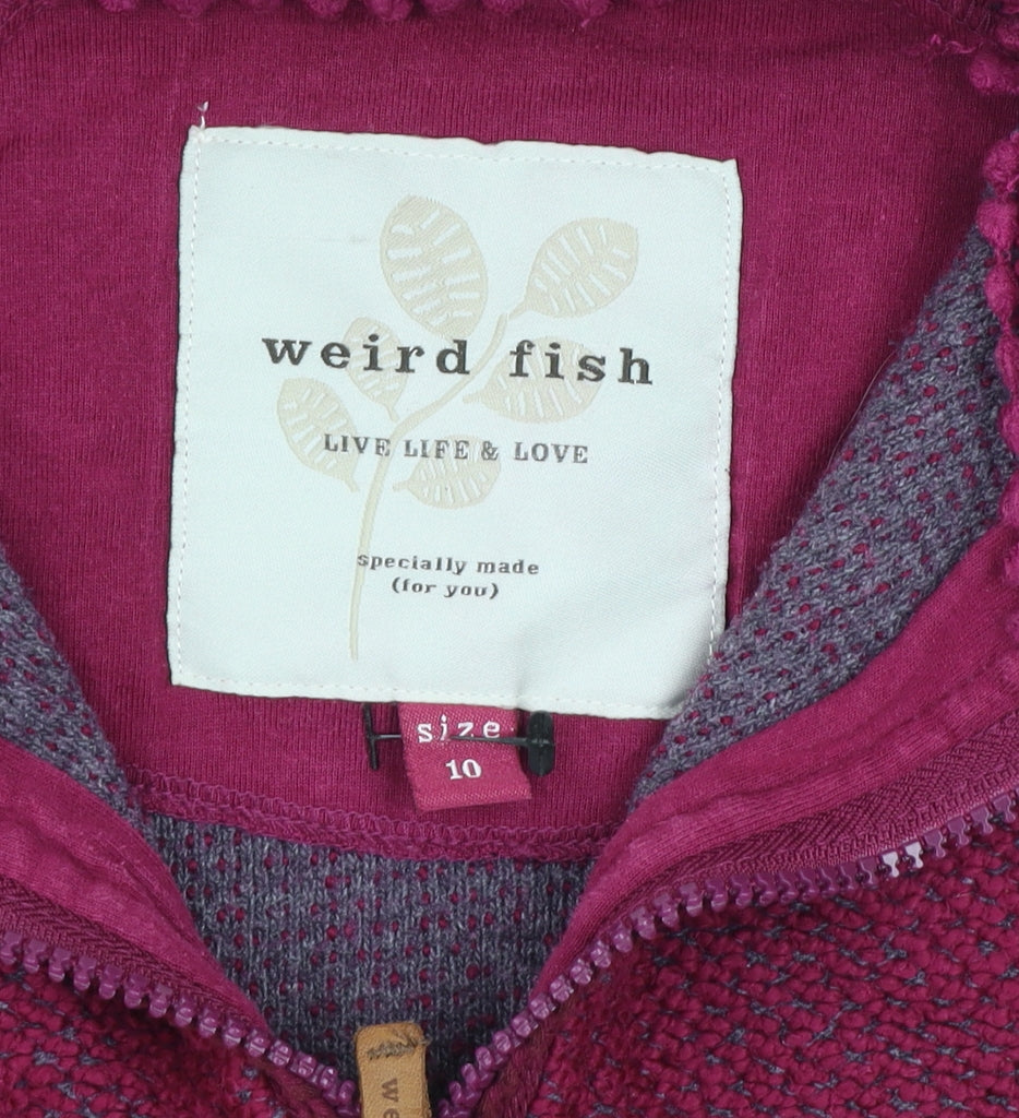 Womens UK Size 10 Weird Fish Red Pullover Sweatshirt