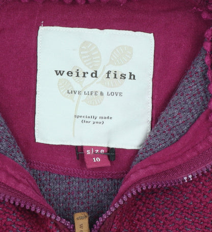 Womens UK Size 10 Weird Fish Red Pullover Sweatshirt