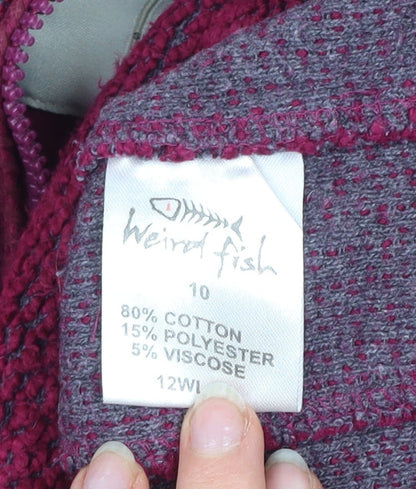 Womens UK Size 10 Weird Fish Red Pullover Sweatshirt