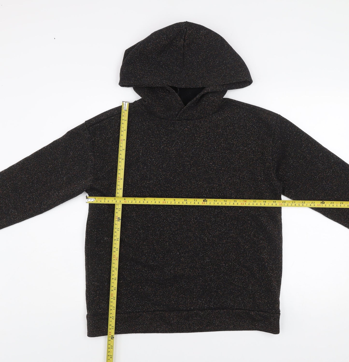 Womens UK Size S Soaked in Luxury Black Pullover Hoodie