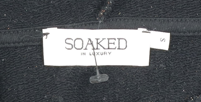 Womens UK Size S Soaked in Luxury Black Pullover Hoodie