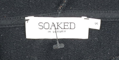 Womens UK Size S Soaked in Luxury Black Pullover Hoodie