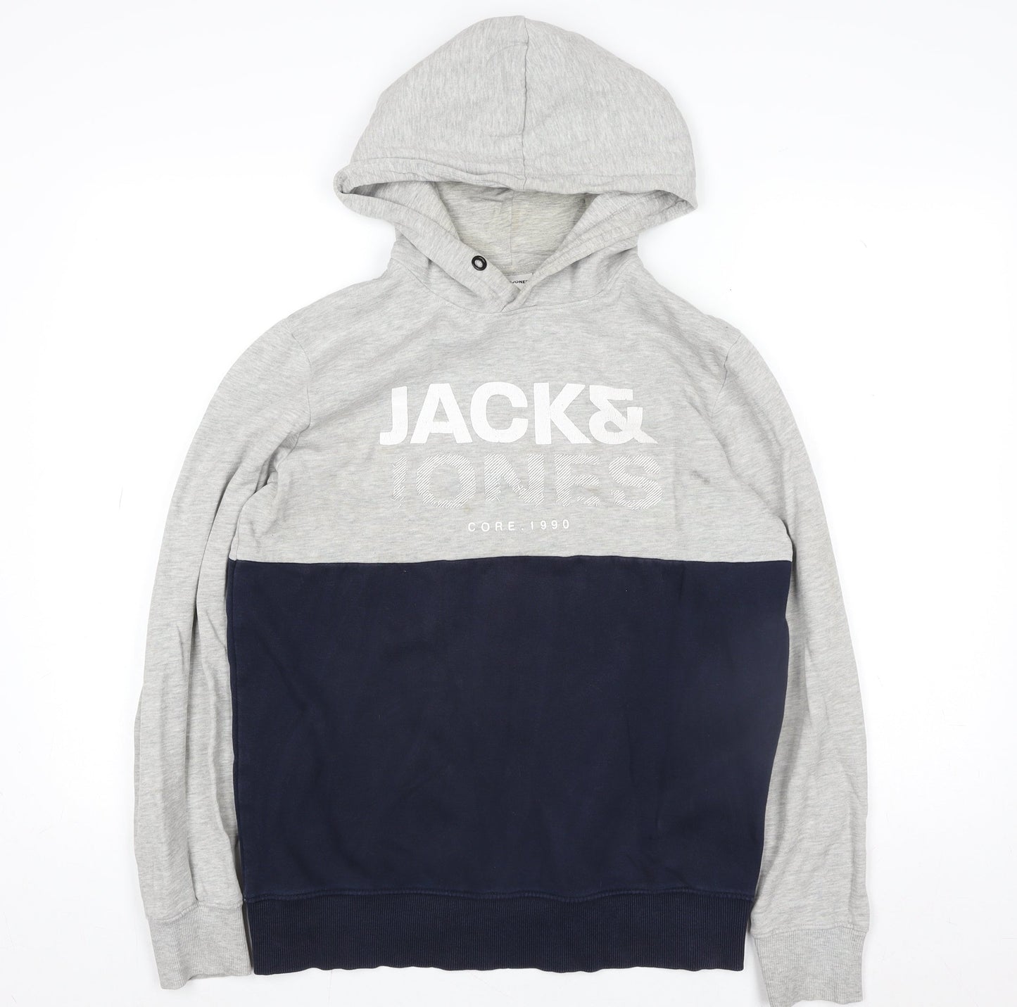 Mens UK Size L JACK & JONES Grey Pullover Hoodie