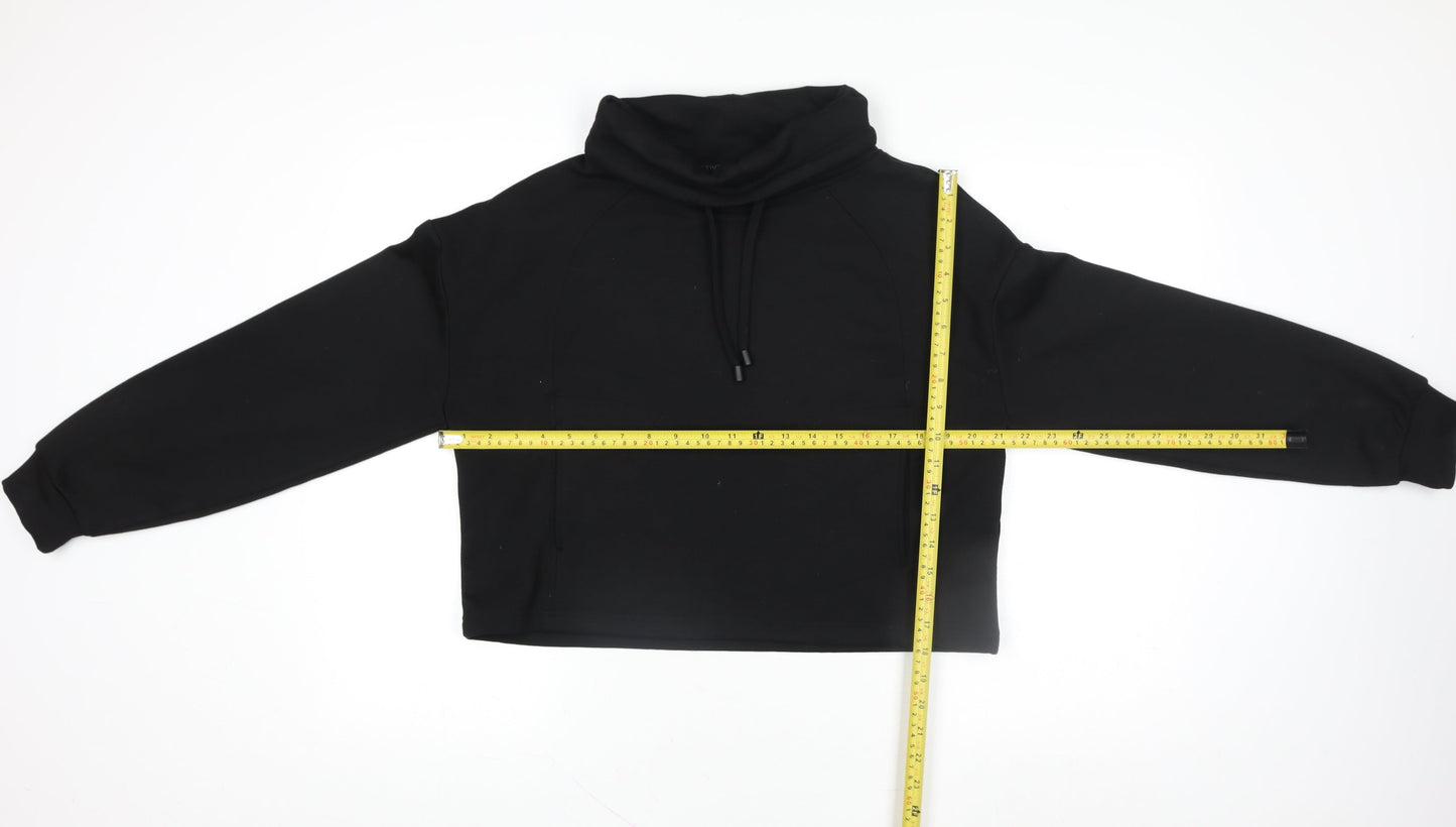 F&F Active Black Women's Small Funnel Neck Pullover Sweatshirt