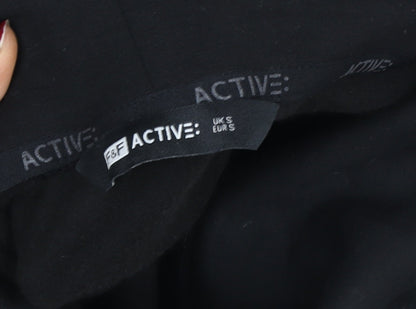 F&F Active Black Women's Small Funnel Neck Pullover Sweatshirt