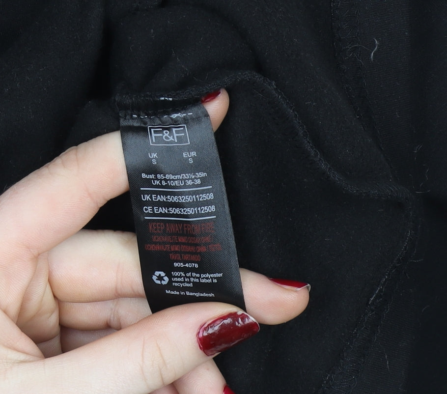 F&F Active Black Women's Small Funnel Neck Pullover Sweatshirt