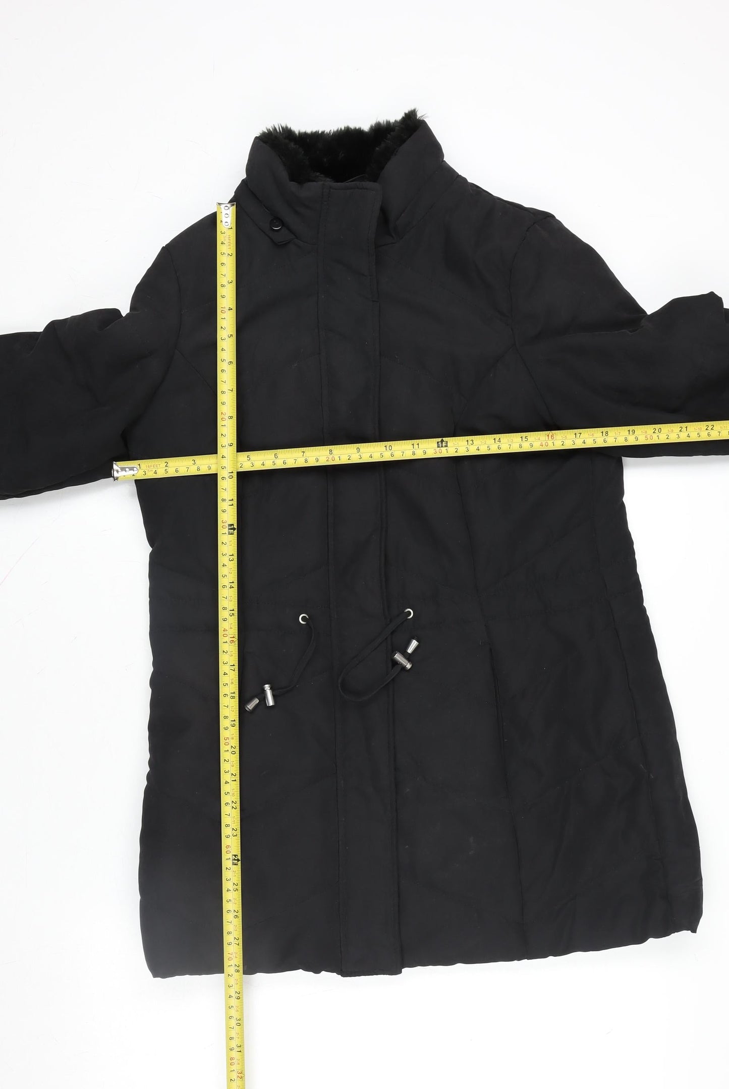 Womens UK Size 10 Roman Black Parka Coat