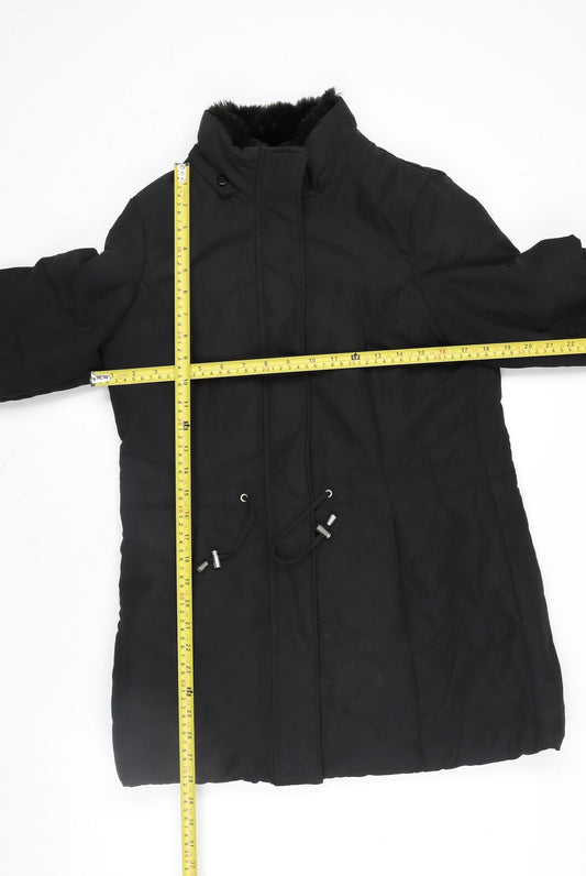 Womens UK Size 10 Roman Black Parka Coat