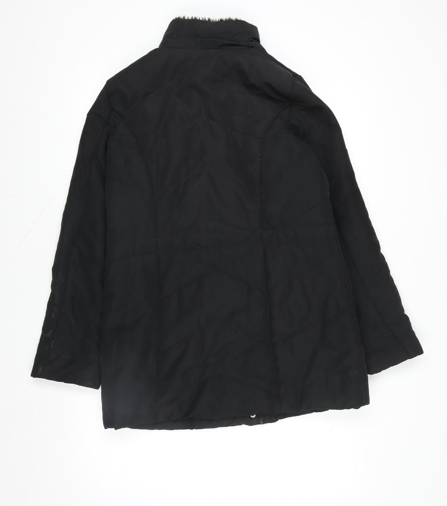 Womens UK Size 10 Roman Black Parka Coat