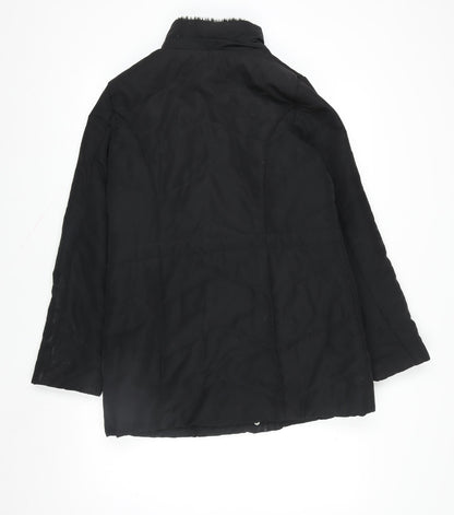 Womens UK Size 10 Roman Black Parka Coat