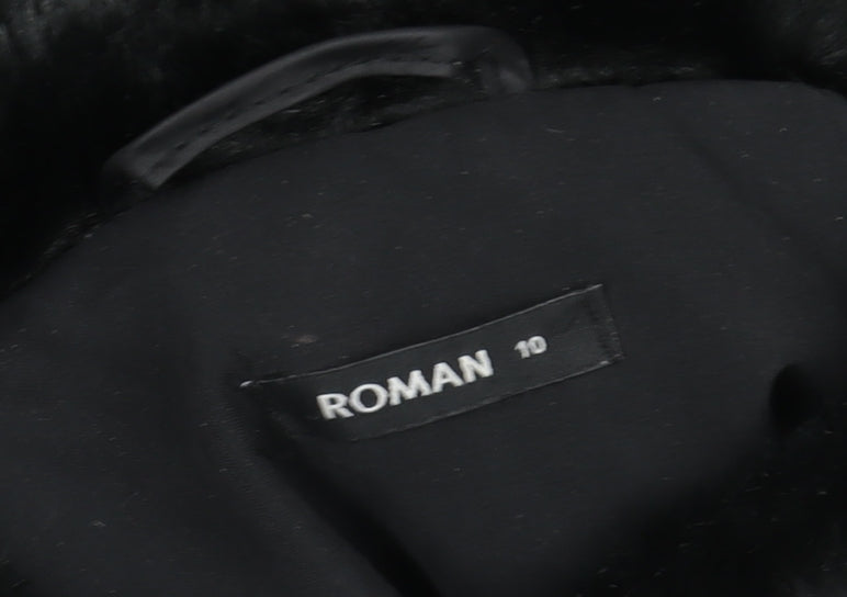 Womens UK Size 10 Roman Black Parka Coat