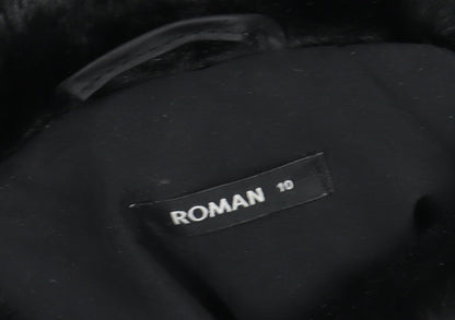 Womens UK Size 10 Roman Black Parka Coat