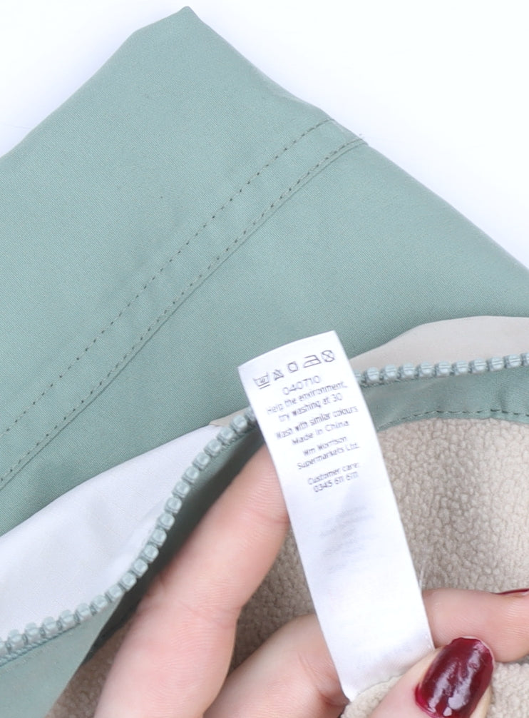 Nutmeg Unisex Baby Green Colourblock Hooded Windbreaker Jacket 18-24 Months