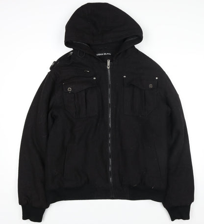 Womens UK Size M Urban Island Black Bomber Jacket