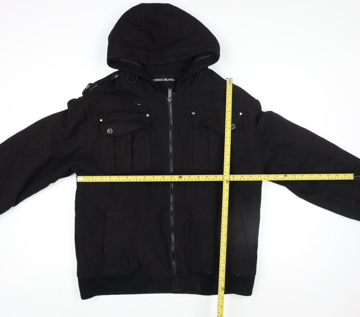 Womens UK Size M Urban Island Black Bomber Jacket