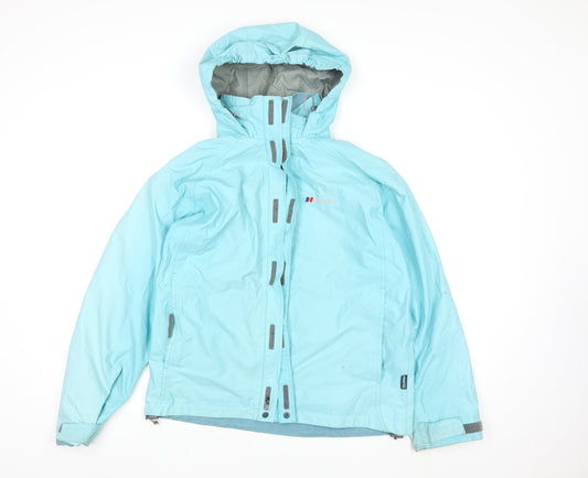 Berghaus Womens Blue Waterproof Hooded Rain Jacket Size 12