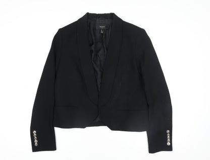 Mango Women Black Size 10 Shawl Lapel Tuxedo Blazer