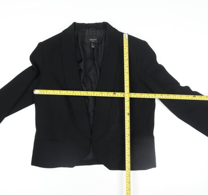 Mango Women Black Size 10 Shawl Lapel Tuxedo Blazer