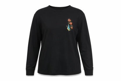 Front view of Mister Tee unisex black long sleeve cotton graphic t-shirt l