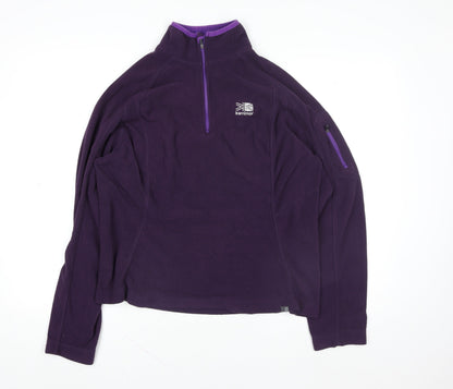 Karrimor Women Purple Fleece 1/4 Zip Pullover Sweatshirt Size 16