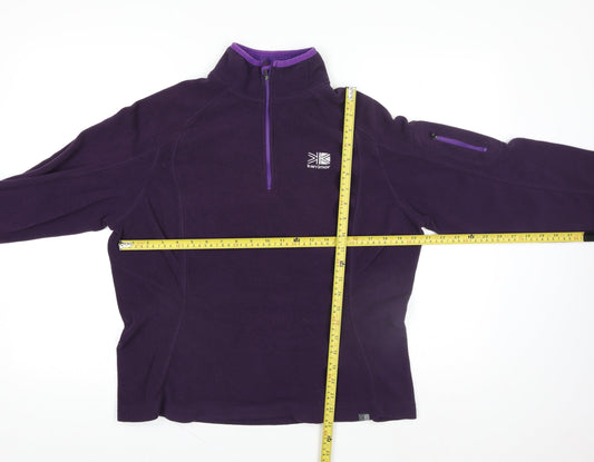 Karrimor Women Purple Fleece 1/4 Zip Pullover Sweatshirt Size 16