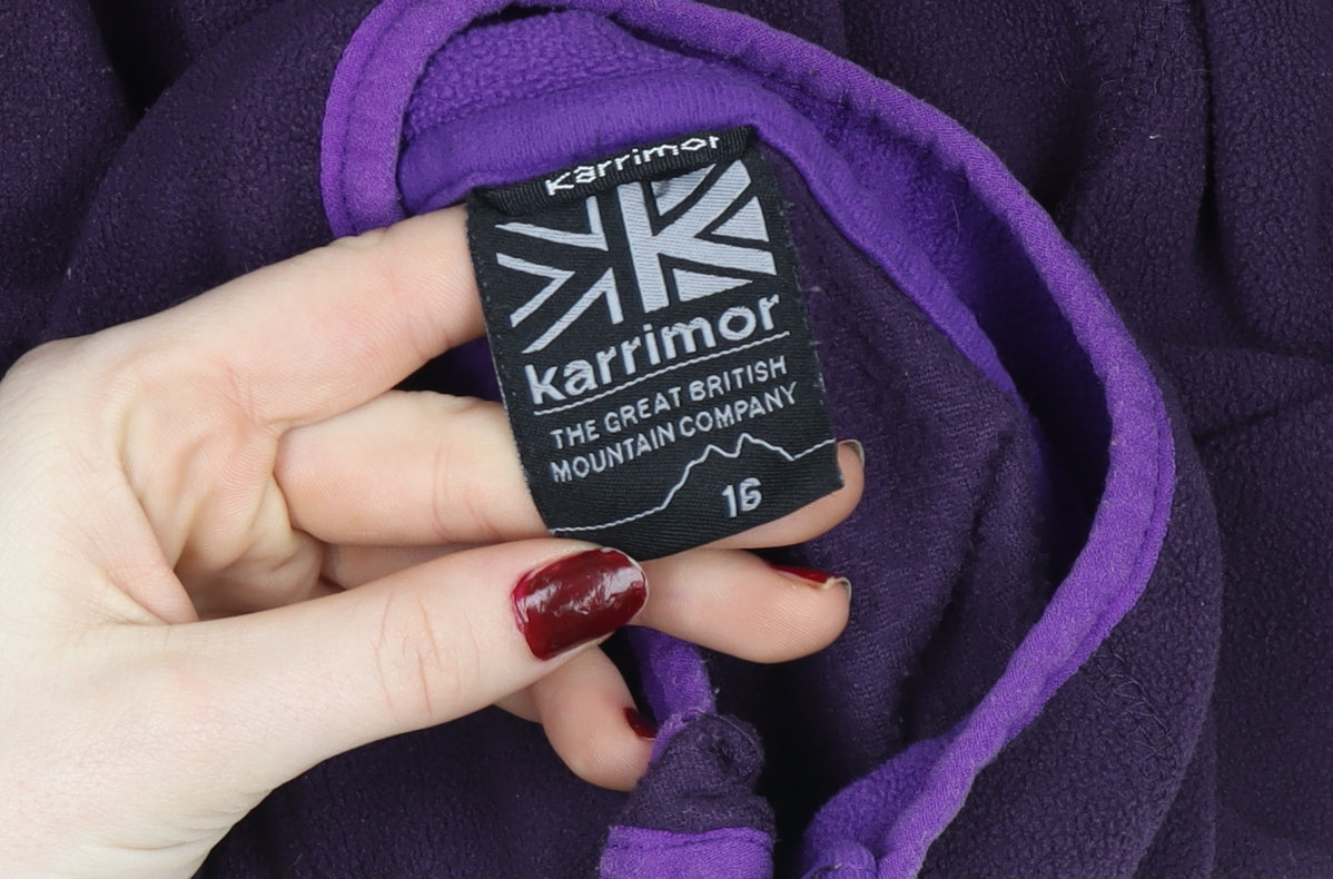 Karrimor Women Purple Fleece 1/4 Zip Pullover Sweatshirt Size 16
