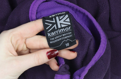 Karrimor Women Purple Fleece 1/4 Zip Pullover Sweatshirt Size 16