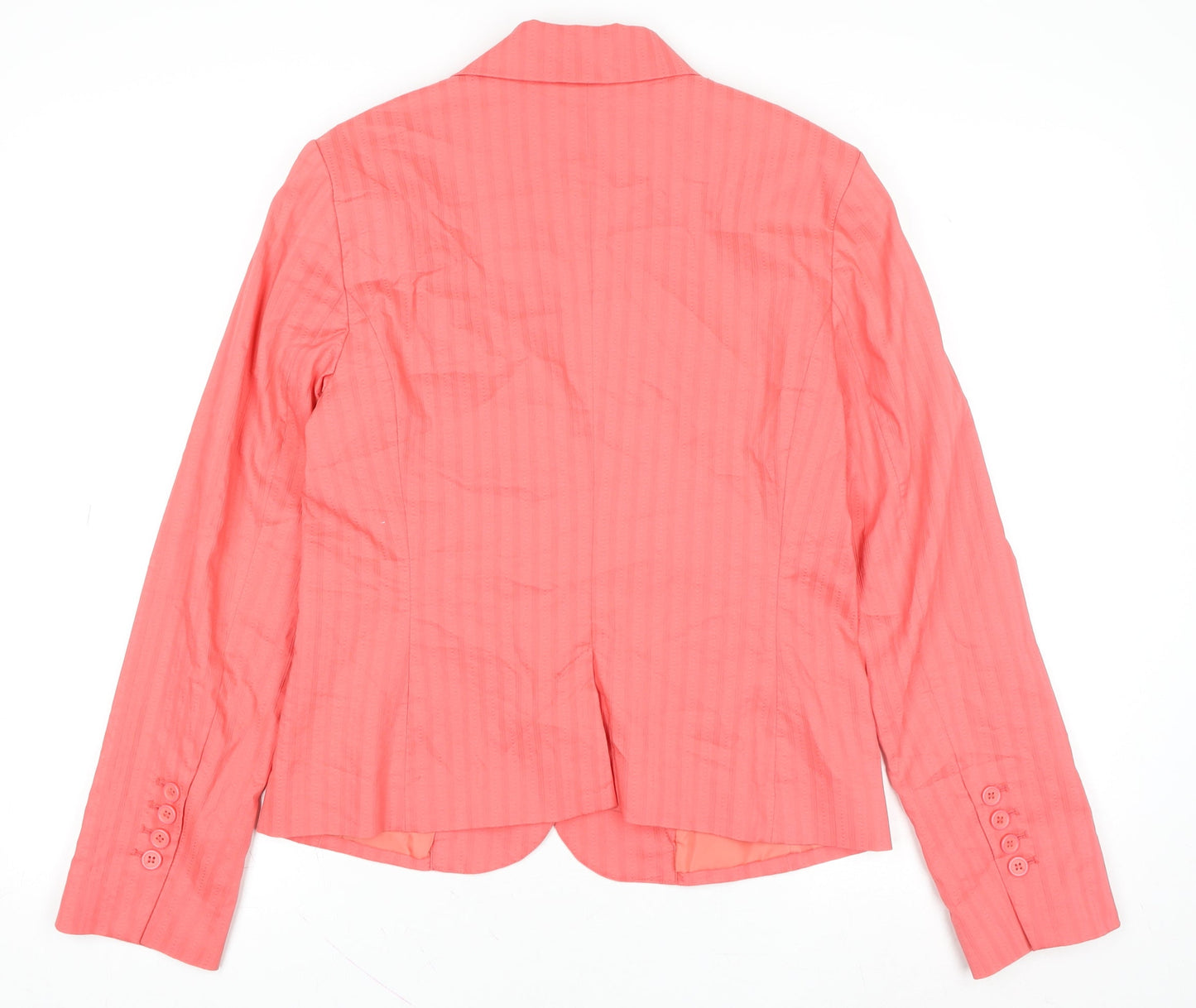 H&M Women's Pink Size 12 Cotton Blend Tailored Blazer Jacket
