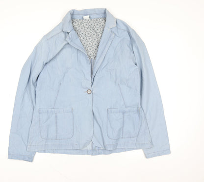 Womens UK Size 16 Cotton Traders Blue Basic Jacket