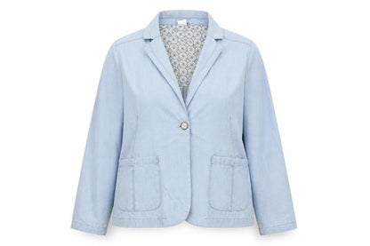 Womens UK Size 16 Cotton Traders Blue Basic Jacket