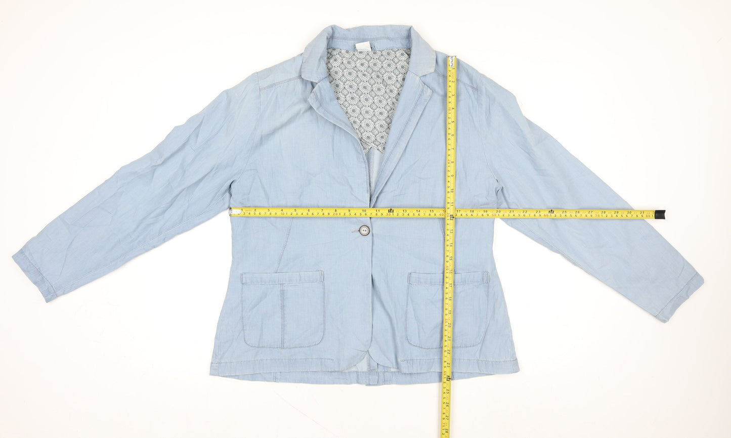 Womens UK Size 16 Cotton Traders Blue Basic Jacket